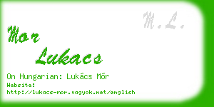 mor lukacs business card