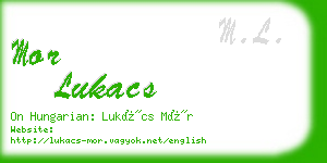 mor lukacs business card